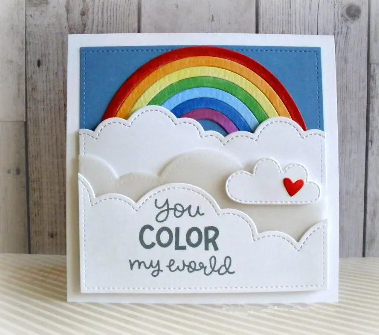 Ufurty Rainbow Clound Metal Cutting Dies Stitched DIY Scrapbooking Stamps Craft Embossing Die Cut Making Stencil Template
Ufurty Rainbow Clound Metal Cutting Dies Stitched DIY Scrapbooking Stamps Craft Embossing Die Cut Making Stencil Template