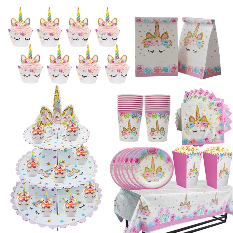 Unicorn Party Decorations Set Disposable Tableware Cake Topper Baby Shower Girl One Birthday Party Decorations Kids Party Favors
Unicorn Party Decorations Set Disposable Tableware Cake Topper Baby Shower Girl One Birthday Party Decorations Kids Party Favors