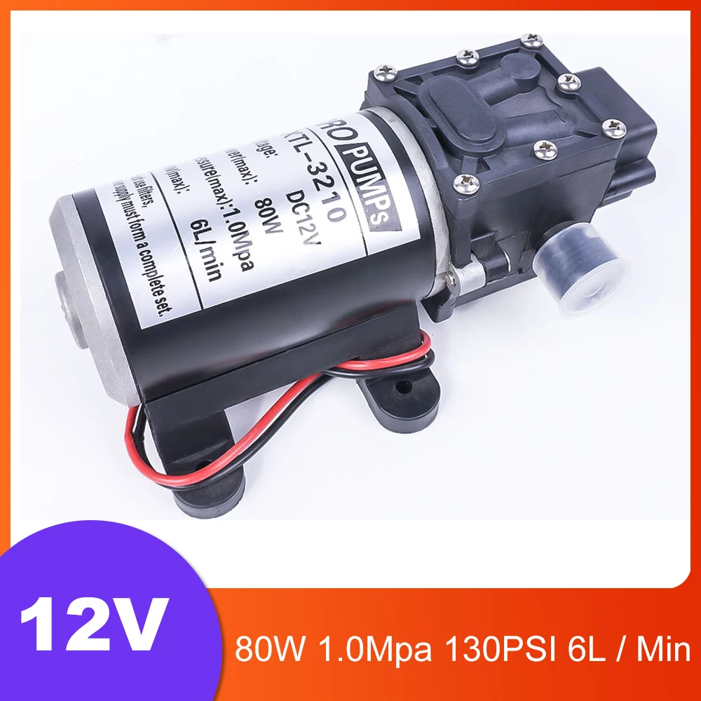 Professional Electric 12V 80W 1.0Mpa 130PSI 6L / Min Water High Pressure Diaphragm Self-Priming Reflux Pump Automatic Switch
Professional Electric 12V 80W 1.0Mpa 130PSI 6L / Min Water High Pressure Diaphragm Self-Priming Reflux Pump Automatic Switch