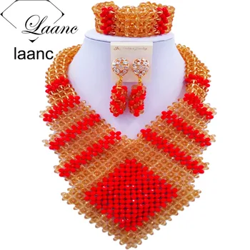 Laanc 2017 African Red and Gold Beads Jewelry Set Bridal Wedding Party Jewelry Sets Nigerian Necklace and Earrings FK003
Laanc 2017 African Red and Gold Beads Jewelry Set Bridal Wedding Party Jewelry Sets Nigerian Necklace and Earrings FK003