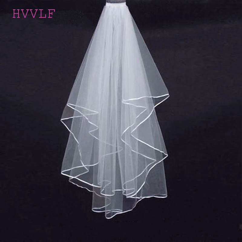 2019 New Arrival Wedding Accessories Two Layer Ribbon Edge White Ivory Wedding Veils Bridal Veil With Comb
2019 New Arrival Wedding Accessories Two Layer Ribbon Edge White Ivory Wedding Veils Bridal Veil With Comb