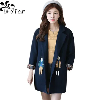 UHYTGF New Winter Wool Jacket Women Fashion Embroidery Cashmere Coat Female Long sleeve Slim Plus size Outerwear Lady Autumn 849
UHYTGF New Winter Wool Jacket Women Fashion Embroidery Cashmere Coat Female Long sleeve Slim Plus size Outerwear Lady Autumn 849