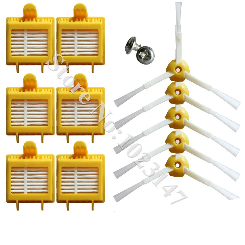 6x HEPA Filter + 6 pieces 3 arm Side Brush + 2x screw Replacement for iRobot Roomba 700 Series Vacuum Cleaner 760 770 780
6x HEPA Filter + 6 pieces 3 arm Side Brush + 2x screw Replacement for iRobot Roomba 700 Series Vacuum Cleaner 760 770 780