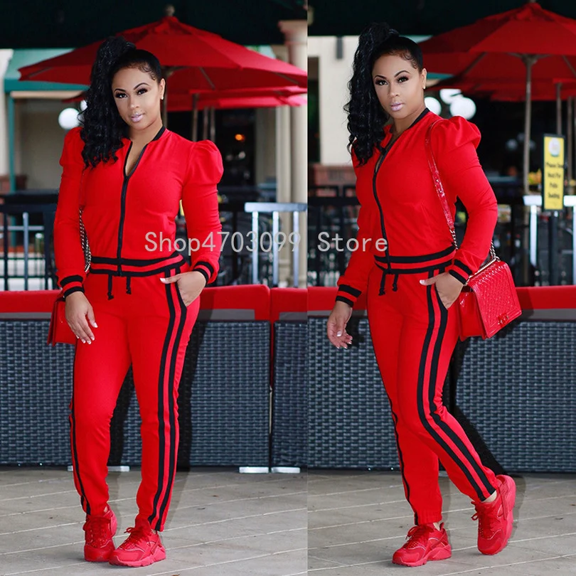 2019 Stripe jogger Pants Women Sweatsuit Runway Tracksuit 2 Pieces Sporting Suit Female Clothing Outfits Plus Size
2019 Stripe jogger Pants Women Sweatsuit Runway Tracksuit 2 Pieces Sporting Suit Female Clothing Outfits Plus Size