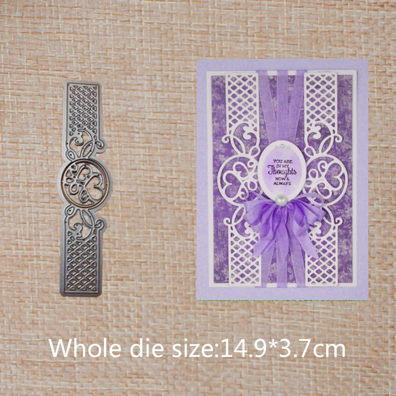 Lace heart flower Metal Cutting Dies Scrapbooking Album DIY Card Craft Embossing mold 149*37 mm
Lace heart flower Metal Cutting Dies Scrapbooking Album DIY Card Craft Embossing mold 149*37 mm