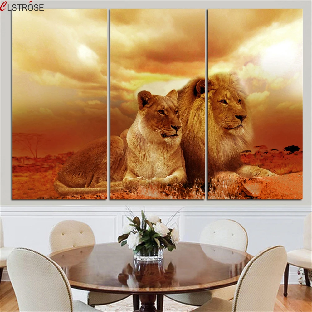 CLSTROSE No Frame 3 Modern Lion Animal Painting Posters Wall Art and Prints Home Decor Modern Canvas Pictures For Living Room
CLSTROSE No Frame 3 Modern Lion Animal Painting Posters Wall Art and Prints Home Decor Modern Canvas Pictures For Living Room