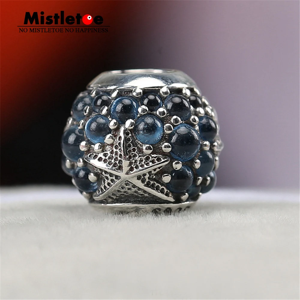 

Authentic 925 Sterling Silver Oriental Oceanic Starfish, Frosty Mint CZ Charms Bead Fit European Bracelets & Necklace Jewelry