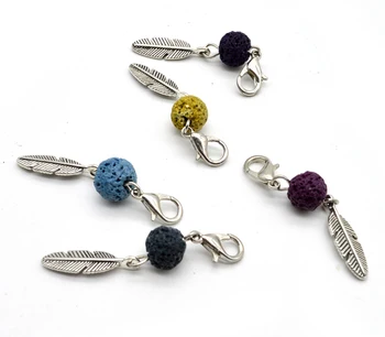Feather Charms with Random Color Lava Stone Beads with Lobster Essential Oils Diffusing Charms
Feather Charms with Random Color Lava Stone Beads with Lobster Essential Oils Diffusing Charms