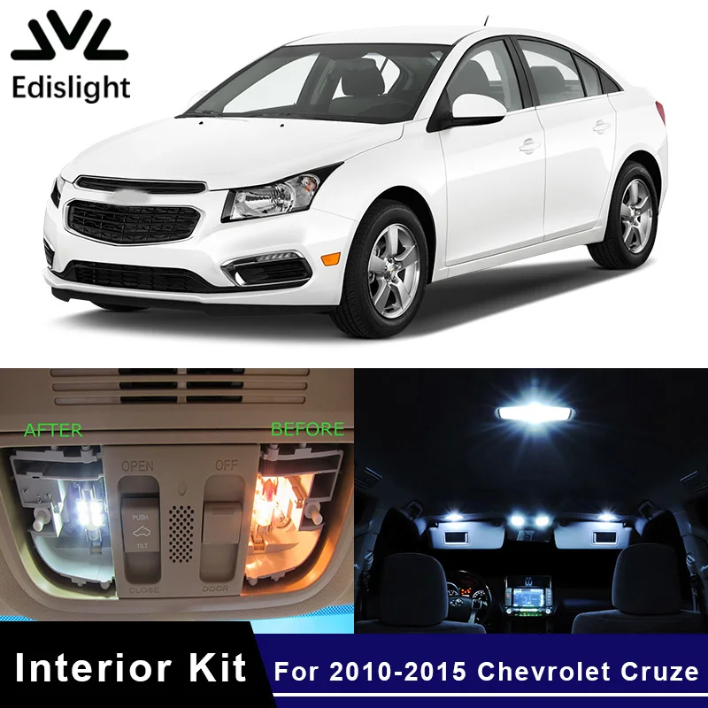 Edislight 8Pcs White Ice Blue Canbus LED Lamp Car Bulbs Interior Package Kit For 2010-2015 Chevrolet Cruze Map Dome Trunk Light
Edislight 8Pcs White Ice Blue Canbus LED Lamp Car Bulbs Interior Package Kit For 2010-2015 Chevrolet Cruze Map Dome Trunk Light