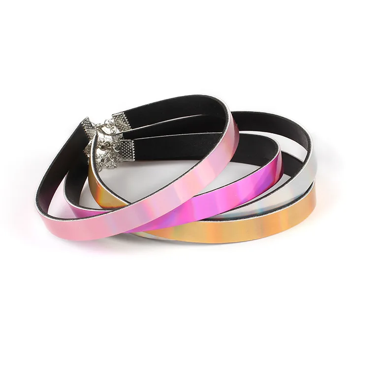 1cm Width Thin Holographic Chokers Necklaces for Women Rainbow Iridescent Holo Hologram Choker Chocker PU Leather Necklace 034
1cm Width Thin Holographic Chokers Necklaces for Women Rainbow Iridescent Holo Hologram Choker Chocker PU Leather Necklace 034