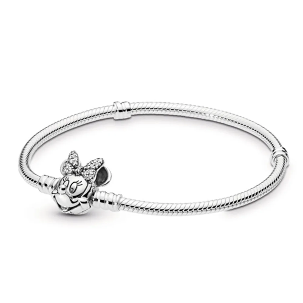 New Silver 925 Bangle Love Snake Chain Snap Clasp Jewelry Fit European horse Charm Mickey Bracelet For Women DIY Jewelry Making
New Silver 925 Bangle Love Snake Chain Snap Clasp Jewelry Fit European horse Charm Mickey Bracelet For Women DIY Jewelry Making