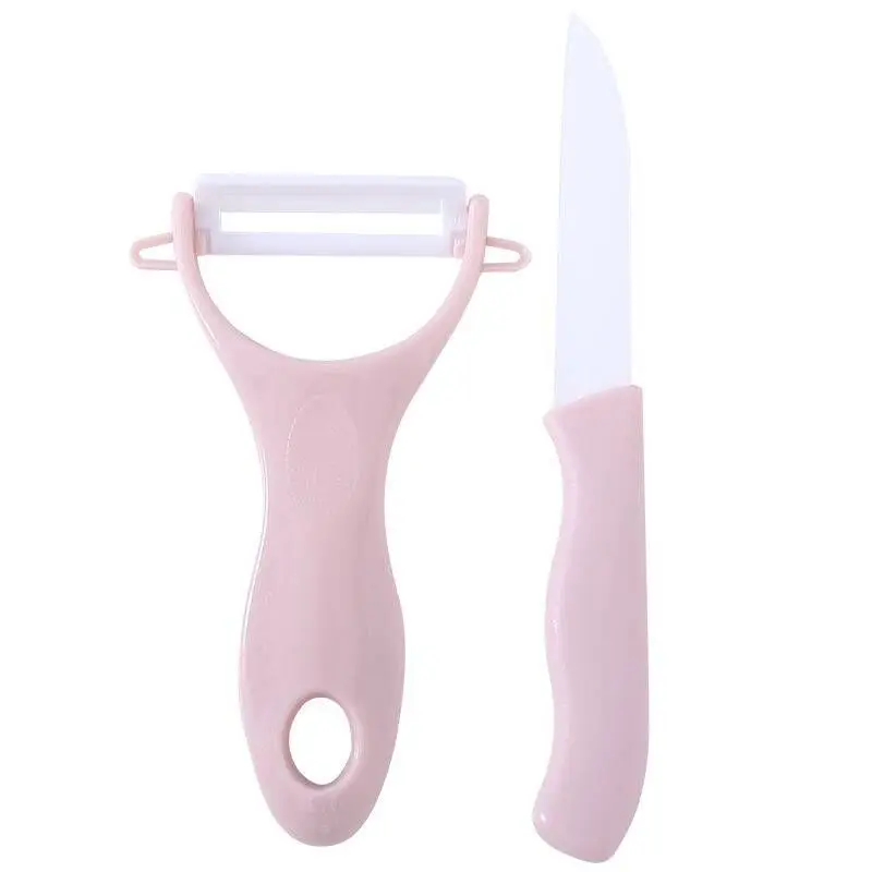 2Pcs/Set Ceramic Knife Convenient Kitchen Knives Peeler Set Plastic Handle Home Fruit Peeling Slices Scrape Tools
2Pcs/Set Ceramic Knife Convenient Kitchen Knives Peeler Set Plastic Handle Home Fruit Peeling Slices Scrape Tools