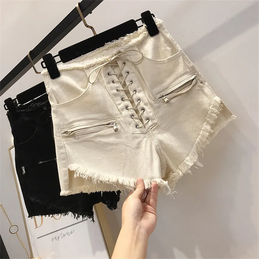 Gowyimmes New Summer Europ Style Jeans Shorts Women High Waist Cotton shorts Big Size Girl Lace Up Denim Shorts Streetwear PD453
Gowyimmes New Summer Europ Style Jeans Shorts Women High Waist Cotton shorts Big Size Girl Lace Up Denim Shorts Streetwear PD453