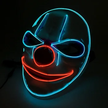 New Arrival Creative Gorgeous EL Wire Cold Light Clown Cosplay Mask Neon Led Strip Glowing Movie Theme Mask for Graduation Party
New Arrival Creative Gorgeous EL Wire Cold Light Clown Cosplay Mask Neon Led Strip Glowing Movie Theme Mask for Graduation Party