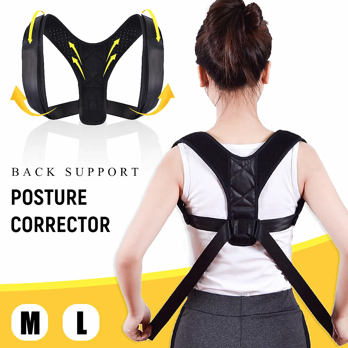 Adjustable Back Posture Corrector Correction Clavicle Spine Back Shoulder Lumbar Brace Support Belt Prevent Slouching M/L
Adjustable Back Posture Corrector Correction Clavicle Spine Back Shoulder Lumbar Brace Support Belt Prevent Slouching M/L