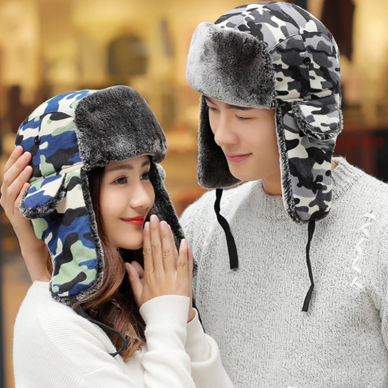HT1386 Warm Thick Winter Ushanka Hat for Men Women Camouflage Ski Aviator Trapper Hats with Earflap Faux Fur Russian Bomber Hats
HT1386 Warm Thick Winter Ushanka Hat for Men Women Camouflage Ski Aviator Trapper Hats with Earflap Faux Fur Russian Bomber Hats