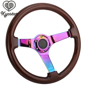 350mm 14" inch Deep Corn Dish Wood Steering Wheel with Neo Chrome Spokes NOB Classic Wood Grain Steering-Wheel 
350mm 14" inch Deep Corn Dish Wood Steering Wheel with Neo Chrome Spokes NOB Classic Wood Grain Steering-Wheel