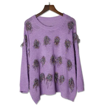 O Neck Sweater Women 2018 Winter Runway Design loose Casual Pullover Bright silk Knit Jumper pull femme
O Neck Sweater Women 2018 Winter Runway Design loose Casual Pullover Bright silk Knit Jumper pull femme