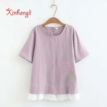Plus size Embroidered lace cotton Jacquard women tshirts 2019 casual summer tee shirts femme O-Neck short sleeve ladies t-shirts
Plus size Embroidered lace cotton Jacquard women tshirts 2019 casual summer tee shirts femme O-Neck short sleeve ladies t-shirts