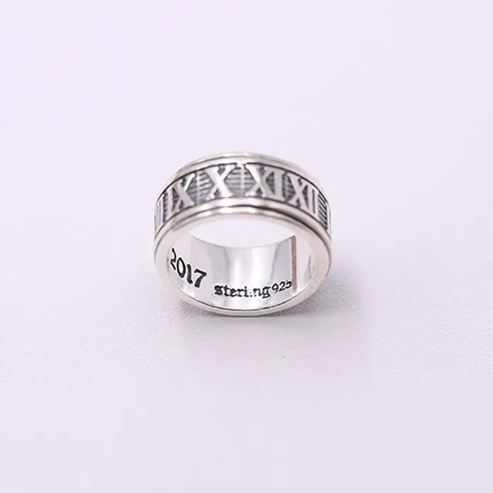Solid Silver 925 Rotating Spinner Ring Men Rome Number Band Mens Lucky Jewelry Cool Thai Silver Jewelry
Solid Silver 925 Rotating Spinner Ring Men Rome Number Band Mens Lucky Jewelry Cool Thai Silver Jewelry