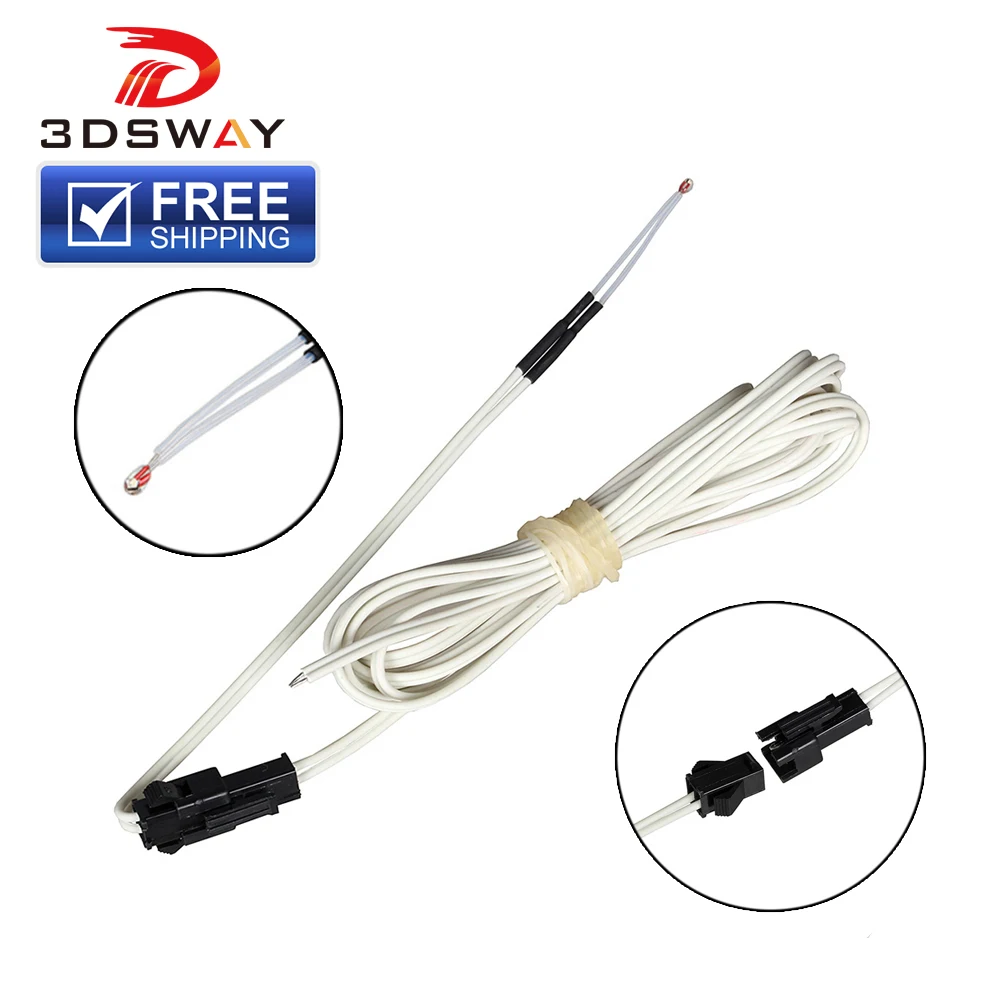 3DSWAY 3D Printer Parts 1M/2Meter NTC100K Glass Sealed Thermistor Temperature Sensor B3950 with Plug Connectorcable 1pcs
3DSWAY 3D Printer Parts 1M/2Meter NTC100K Glass Sealed Thermistor Temperature Sensor B3950 with Plug Connectorcable 1pcs