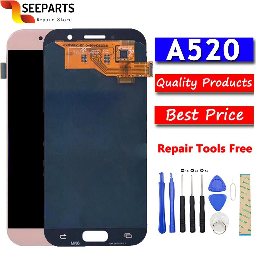 5.2" For SAMSUNG GALAXY A5 2017 LCD A520 A520F SM-A520F Display Touch Screen Digitizer Assembly Replacement For SAMSUNG A520 LCD
5.2" For SAMSUNG GALAXY A5 2017 LCD A520 A520F SM-A520F Display Touch Screen Digitizer Assembly Replacement For SAMSUNG A520 LCD
