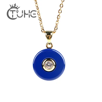 Rose Gold Silver Gold Chain Necklace Women Transparent Crystal Blue Pendant Ceramic Necklace Chain for Women Fashion Jewelry
Rose Gold Silver Gold Chain Necklace Women Transparent Crystal Blue Pendant Ceramic Necklace Chain for Women Fashion Jewelry
