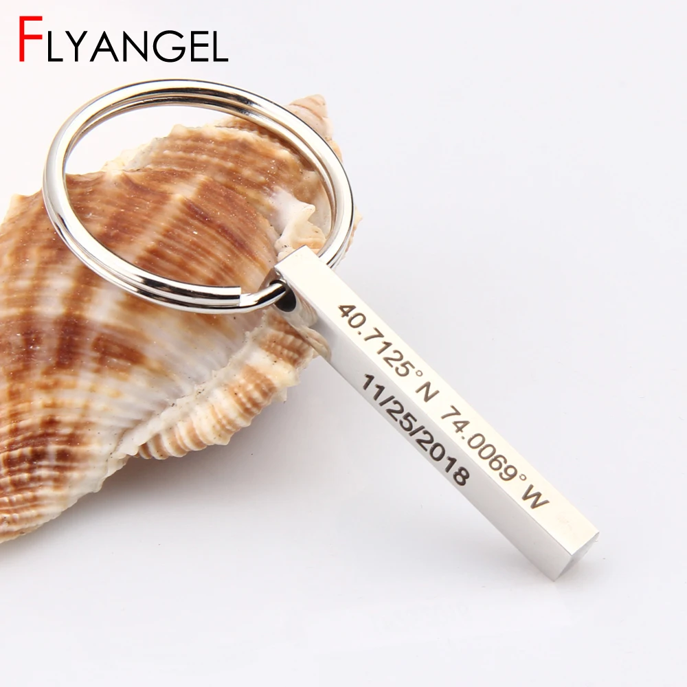 FLYANGEL Jewelry Personalized Bar Keychain Custom Key Chain Coordinates Latitude and Longitude Special Date Customized Keyring
FLYANGEL Jewelry Personalized Bar Keychain Custom Key Chain Coordinates Latitude and Longitude Special Date Customized Keyring