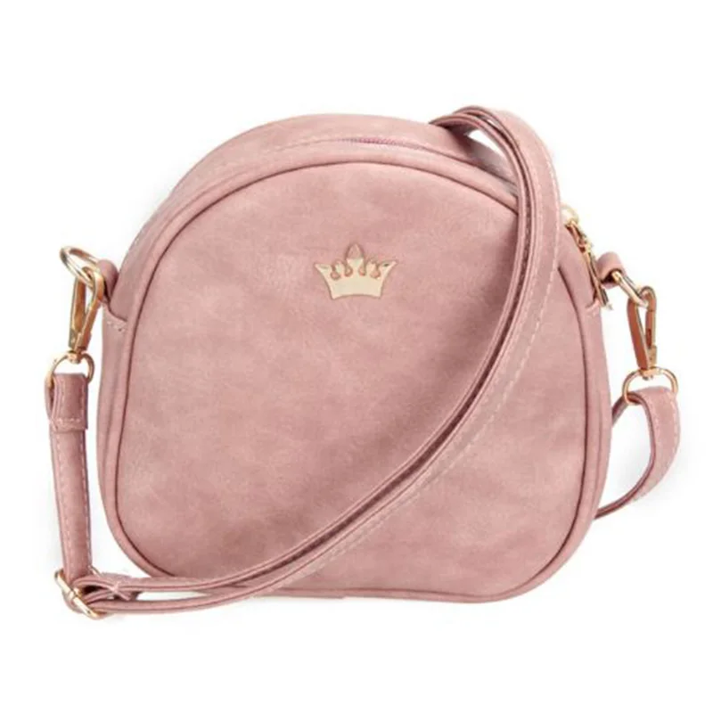 

2017 Fashion Small Women Bag Hot Sale Crown Rivet Women Messenger Bags Solid Colors PU leather Ladies Crossbody Shoulder Handbag
