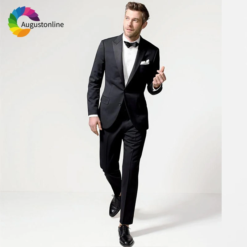Black Men Suits For Wedding Evening Party Groom Blazer Slim Fit Casual Prom Custom Made Tailored Tuxedos Costume Homme 2 Pieces
Black Men Suits For Wedding Evening Party Groom Blazer Slim Fit Casual Prom Custom Made Tailored Tuxedos Costume Homme 2 Pieces