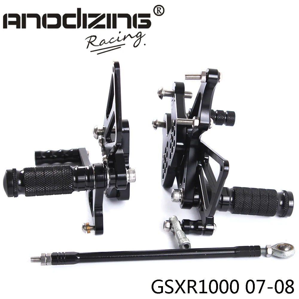 Полный CNC алюминиевый мотоцикл Регулируемый Rearsets задние наборы подножки для SUZUKI
