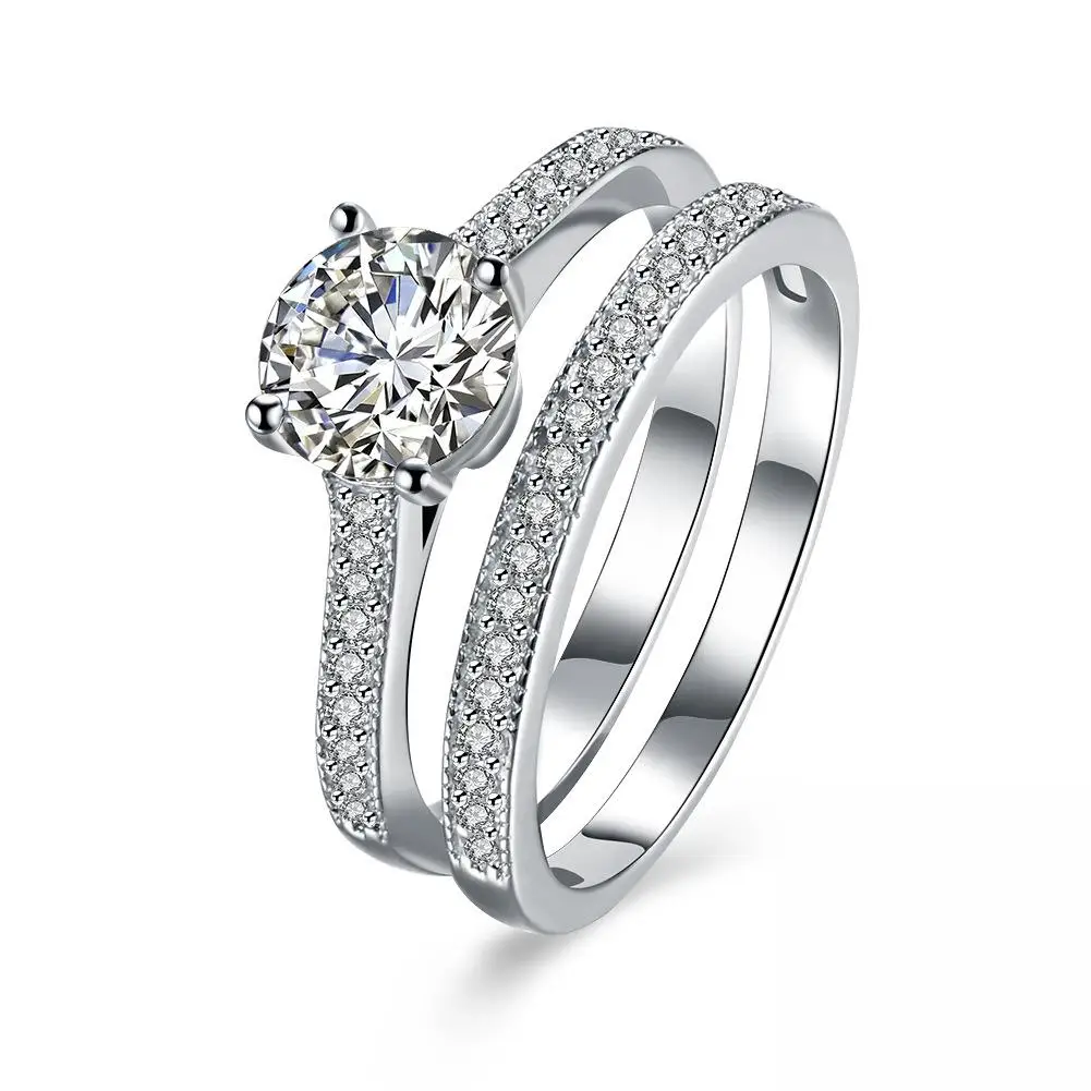 2019 Fashion Pure Silver color Crystal Double Ring Set for woman Men Rings Customized By Lovers For Ring Jewelry
2019 Fashion Pure Silver color Crystal Double Ring Set for woman Men Rings Customized By Lovers For Ring Jewelry