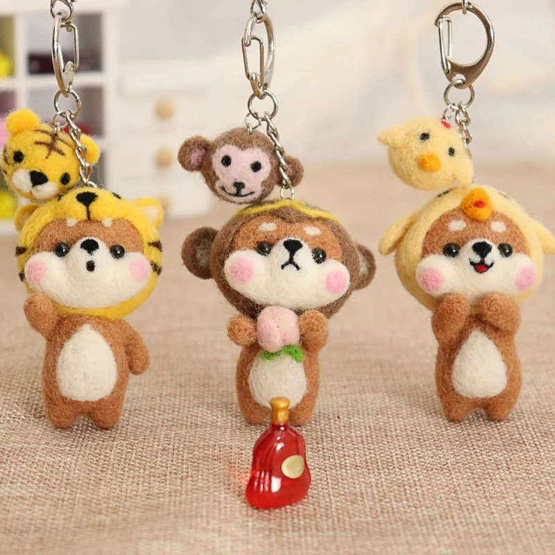 Dog Rabbit Pig Monkey Animal Wool Needle Felt Car Home Key Holder Pendant Women Bag Purse Pendant Material Accessory
Dog Rabbit Pig Monkey Animal Wool Needle Felt Car Home Key Holder Pendant Women Bag Purse Pendant Material Accessory