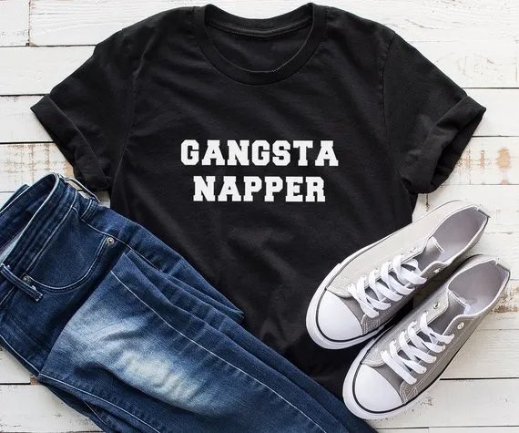 

Sugarbaby Gangsta napper Funny T-Shirt with sayings Tumblr T Shirt for Teens Teenage Girl Clothes Gifts Graphic Tee Women Tops