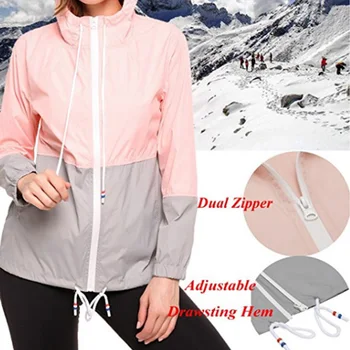 Summer Women Outdoor Breathable Motion Solid Color Stitching Waterproof Lightweight Ladies Coat Windproof Hooded Rain JacketTC21
Summer Women Outdoor Breathable Motion Solid Color Stitching Waterproof Lightweight Ladies Coat Windproof Hooded Rain JacketTC21