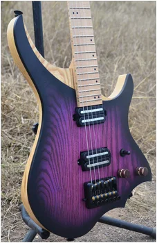 NK Headless Electric Guitar Model Purple burst Color Flame maple Neck in stock Guitar free shipping
NK Headless Electric Guitar Model Purple burst Color Flame maple Neck in stock Guitar free shipping