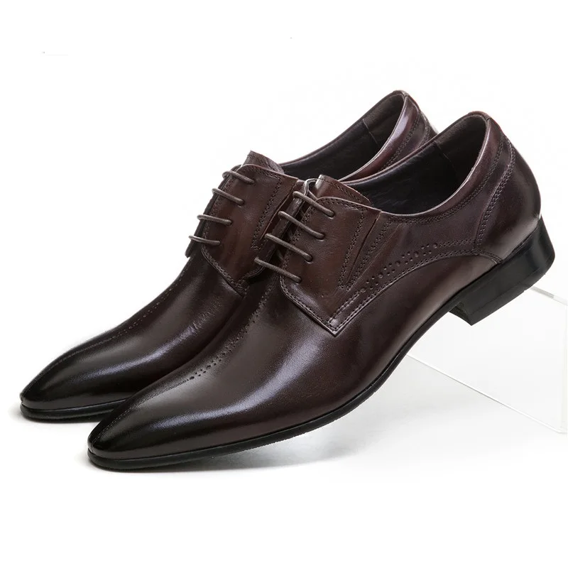 CLORISRUO Fashion Brown / black pointed toe dress shoes mens formal shoes genuine leather mens business shoes
CLORISRUO Fashion Brown / black pointed toe dress shoes mens formal shoes genuine leather mens business shoes