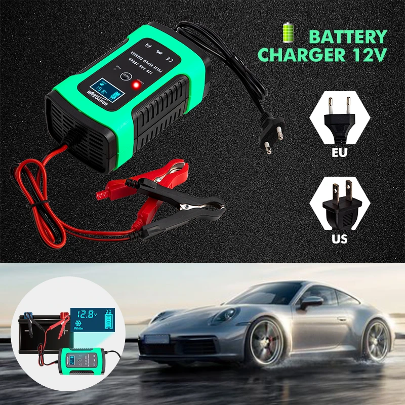 Car Battery Charger 110V To 220V To 12V 6A LCD Smart Fast for Auto Car Motorcycle Lead-Acid Full Automatic Batteries Charging
Car Battery Charger 110V To 220V To 12V 6A LCD Smart Fast for Auto Car Motorcycle Lead-Acid Full Automatic Batteries Charging
