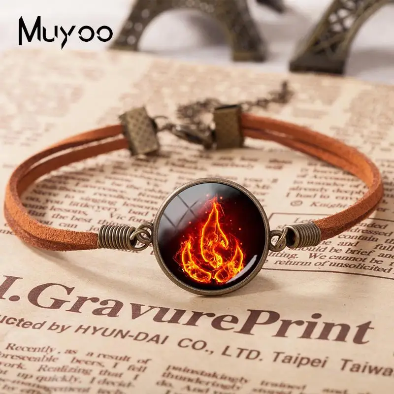 2019 New Avatar The Last Airbender Fire Nation Leather Bracelet Hand Craft Bracelets Glass Cabochon Jewelry
2019 New Avatar The Last Airbender Fire Nation Leather Bracelet Hand Craft Bracelets Glass Cabochon Jewelry