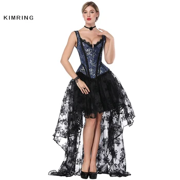 Kimring Vintage Jacquard Overbust Corset Dress for Women Victorian Gothic Overbust Corset High Low Skirt Corsets and Bustiers
Kimring Vintage Jacquard Overbust Corset Dress for Women Victorian Gothic Overbust Corset High Low Skirt Corsets and Bustiers