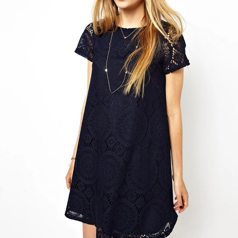 2017 loose casual hollow out lace women dress short sleeve O-Neck summer dress vestido de festa plus size women clothing S-5XL
2017 loose casual hollow out lace women dress short sleeve O-Neck summer dress vestido de festa plus size women clothing S-5XL