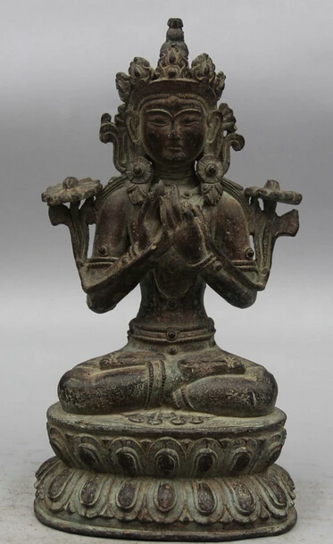JP S0522 9 Old Tibet Buddhism Purple Bronze Seat Maitreya Bodhisattva Goddess Statue
JP S0522 9 Old Tibet Buddhism Purple Bronze Seat Maitreya Bodhisattva Goddess Statue