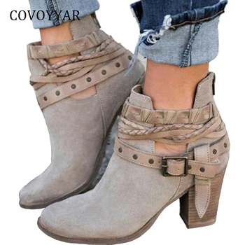 COVOYYAR Hot Vintage British Martin Ankle Boots 2019 Autumn Winter Back Zip Square Heel Women Motorcycle Boots Big Sizes WBS805
COVOYYAR Hot Vintage British Martin Ankle Boots 2019 Autumn Winter Back Zip Square Heel Women Motorcycle Boots Big Sizes WBS805