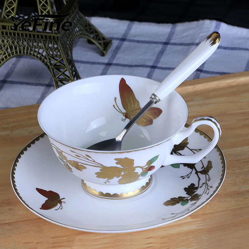 YeFine Porcelain Tea Cups And Saucers Gold Inlay Ceramic Coffee Cup Set Birthday Gift
YeFine Porcelain Tea Cups And Saucers Gold Inlay Ceramic Coffee Cup Set Birthday Gift