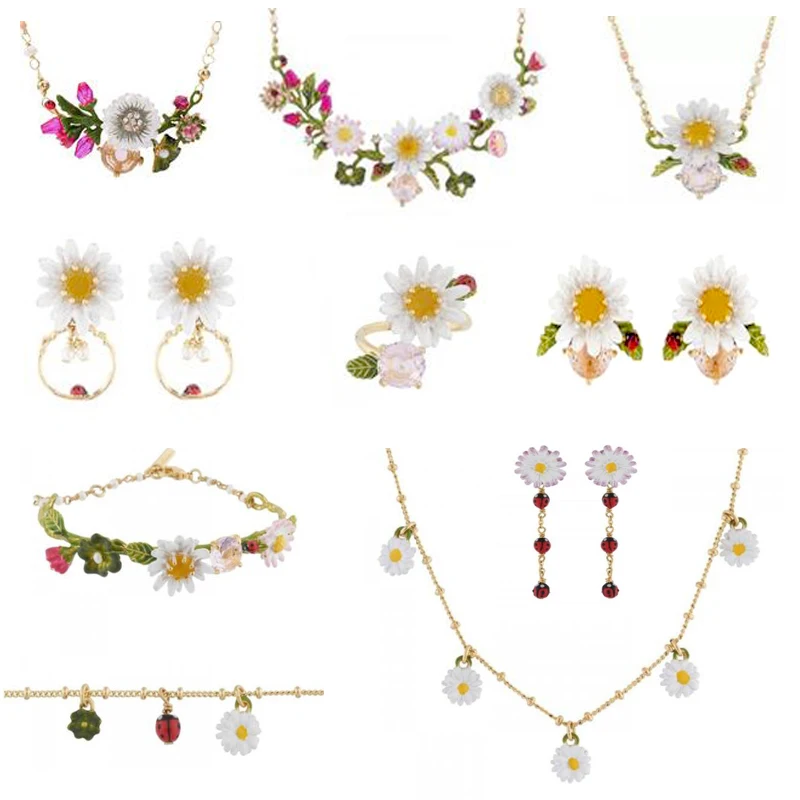 CSxjd Handmade Enamel Glaze White Daisy ladybug Stone Womens Necklace Stud Earring Bracelet Bangle
CSxjd Handmade Enamel Glaze White Daisy ladybug Stone Womens Necklace Stud Earring Bracelet Bangle