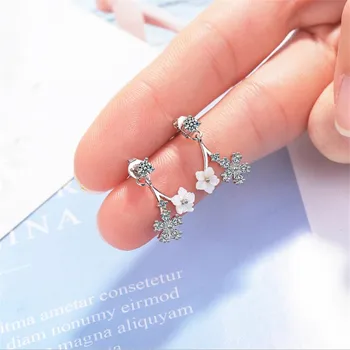 New Creative Flower Back Hanging Simple Temperament 925 Sterling Silver Jewelry Personality Bell Crystal Stud Earrings SE856
New Creative Flower Back Hanging Simple Temperament 925 Sterling Silver Jewelry Personality Bell Crystal Stud Earrings SE856