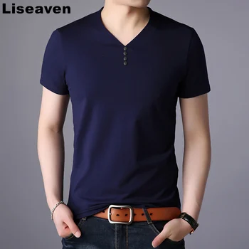 Liseaven Men's T-shirt solid color casual tshirt V-Neck cotton short sleeve summer Men clothing
Liseaven Men's T-shirt solid color casual tshirt V-Neck cotton short sleeve summer Men clothing