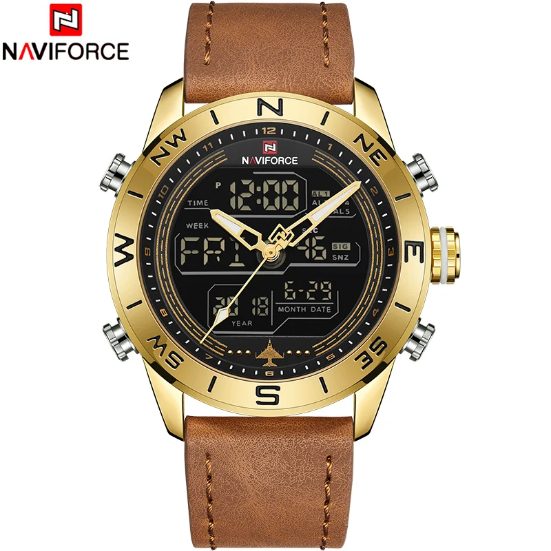 NAVIFORCE Fashion Top Brand Men Watch Leather Waterproof Quartz Wristwatches Men's LED Military Sport Clock Relogio Masculino
NAVIFORCE Fashion Top Brand Men Watch Leather Waterproof Quartz Wristwatches Men's LED Military Sport Clock Relogio Masculino