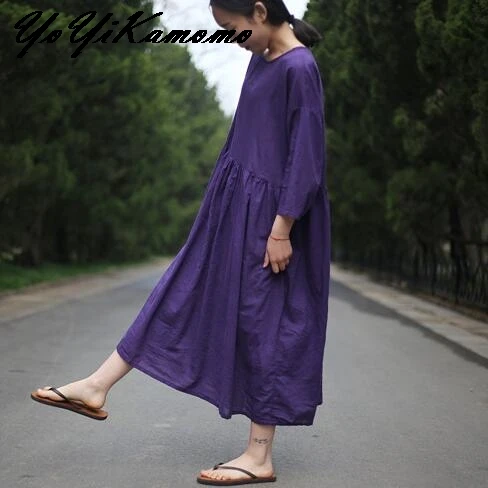 YoYiKamomo Cotton Linen Women Dress 2018 New Maxi Summer Original Long Sleeve Solid Color O-neck Brief Loose Women Robe
YoYiKamomo Cotton Linen Women Dress 2018 New Maxi Summer Original Long Sleeve Solid Color O-neck Brief Loose Women Robe