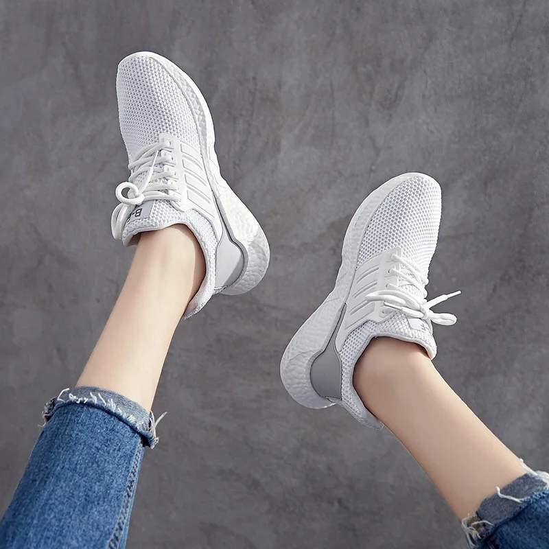 

Dumoo Girl Sneakers Shoes Women White/Black/Gray Spring Breathable Casual Shoes Female Shoes Heel 3cm Zapatillas Mujer Trainers